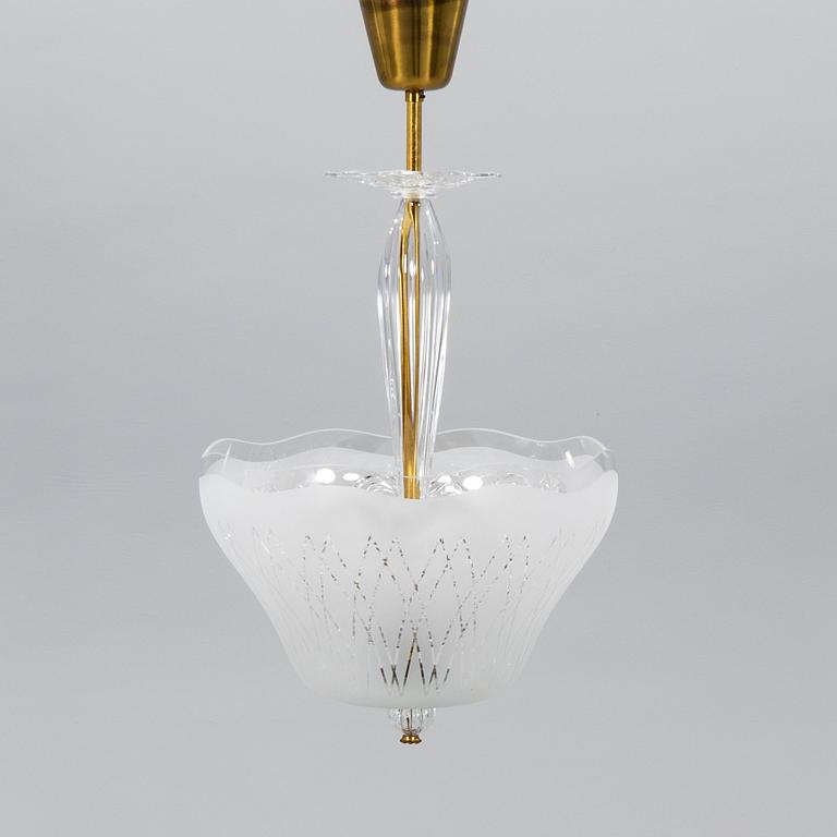 Ceiling lamp, probably Orrefors Swedish Grace, first half of the 20th century.