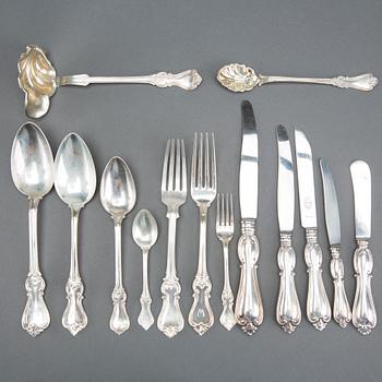 A SET OF 76 PIECES SWEDISH SILVER CUTLERY, Stockholm 1940's.