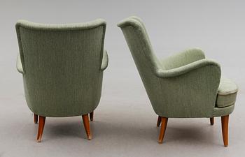 FÅTÖLJER, 1 par, "Stora Furulid", Carl Malmsten.