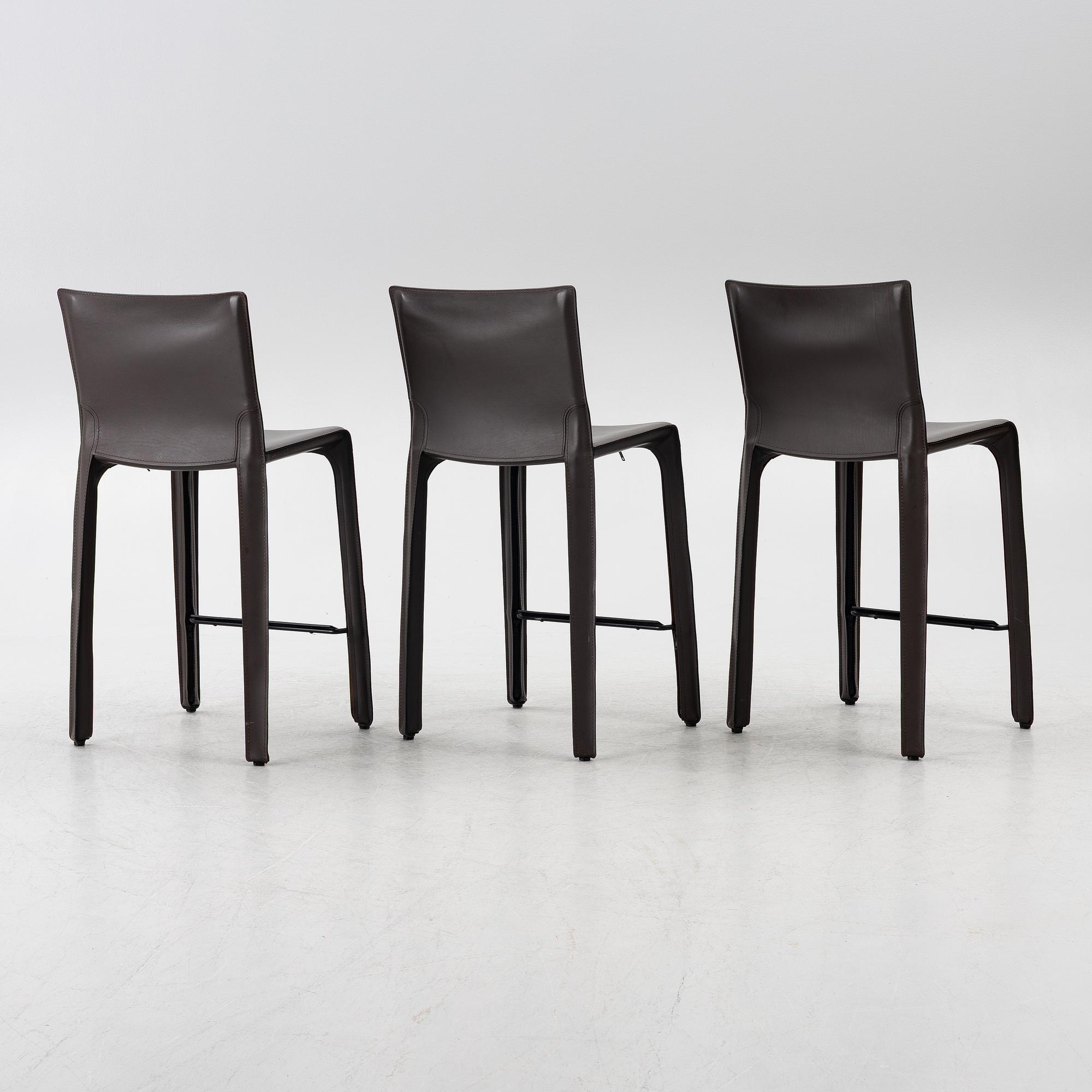 Mario Bellini, Three "410 CAB" bar stools, Cassina, Italy, 21st century.