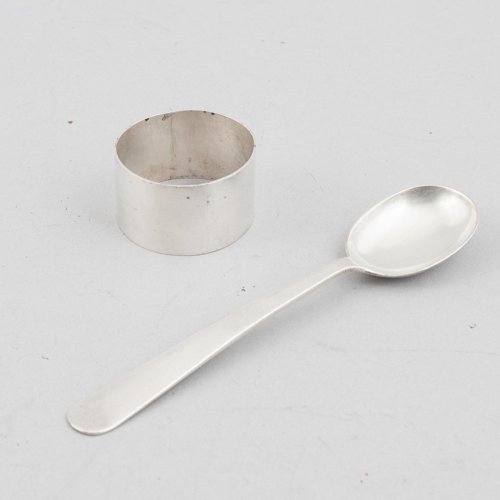 Wiwen Nilsson, napkin ring and spoon, Anders Nilsson Lund 1959.