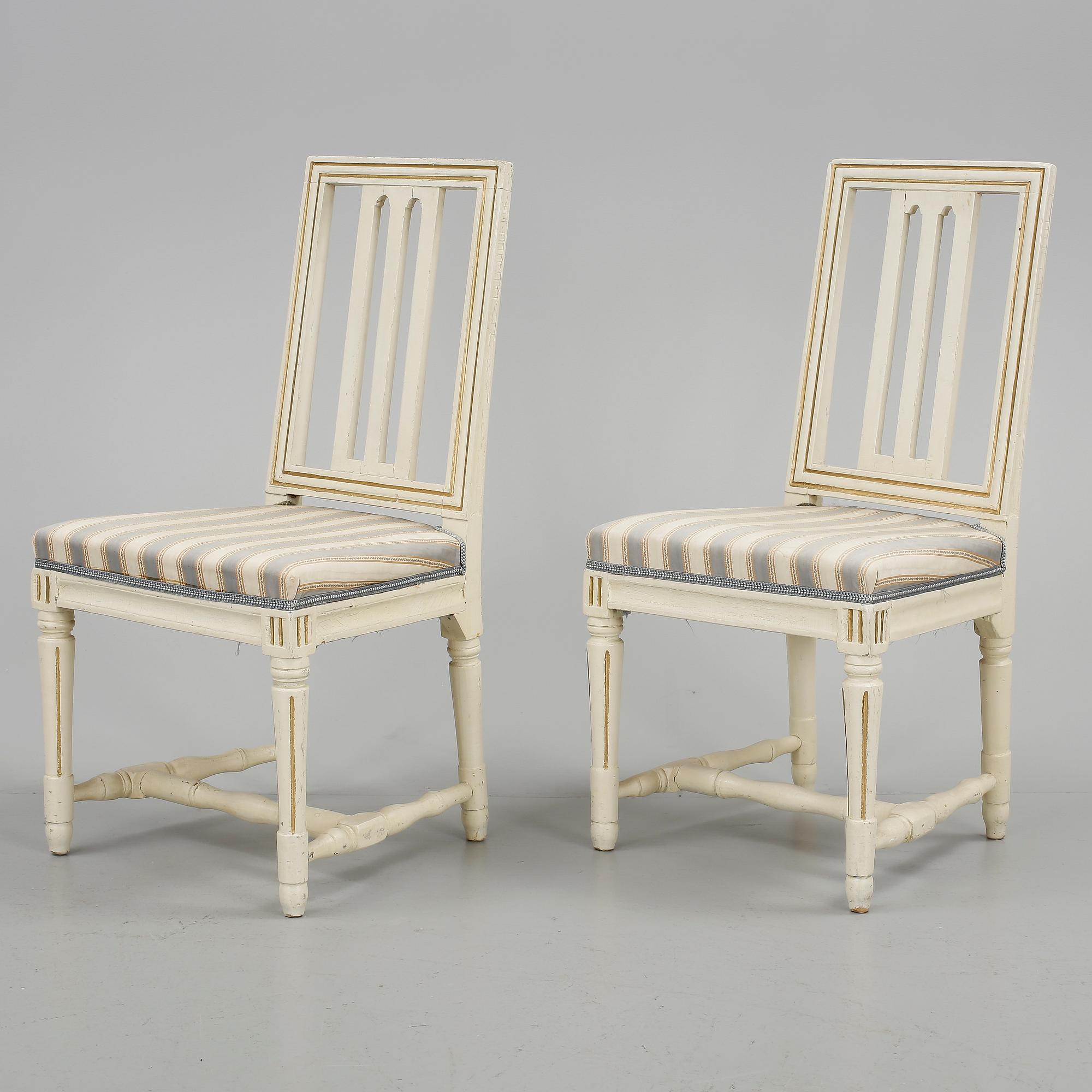STOLAR, ett par, gustavianska, 1700-tal.