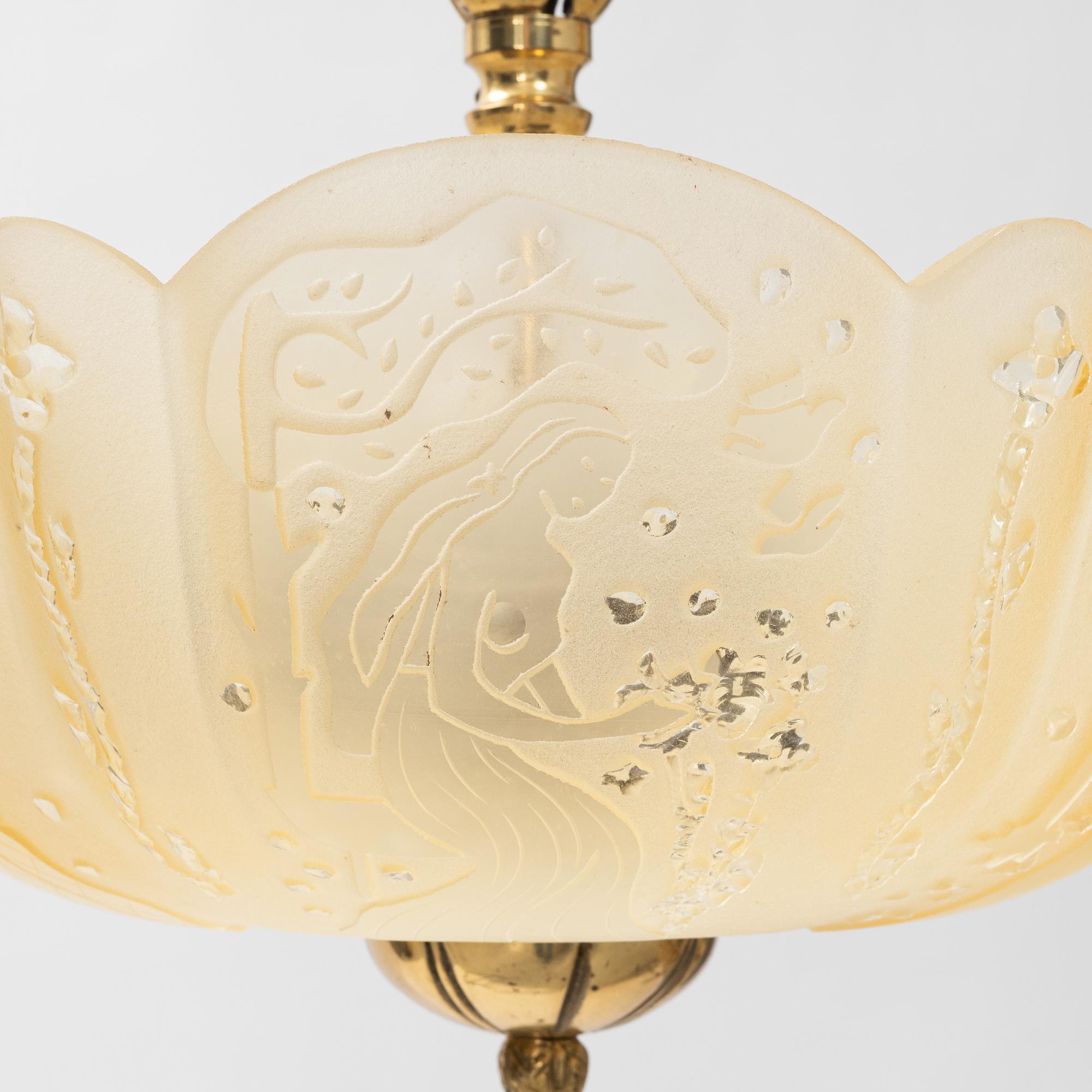 A Swedish Modern ceiling light, 1940s.