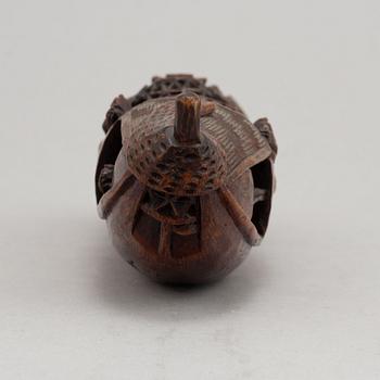 A Chinese bamboo sculpture of a boat, 20th Century.