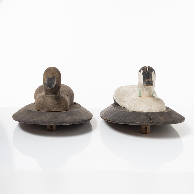 Two carved and painted duch decoys, circa 1900.