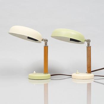 A matched pair of table/wall lamps, Sweden, 1930s.