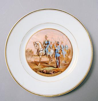 TALLRIKAR, 5 st, porslin, Gustafsberg, 1800-talets slut.