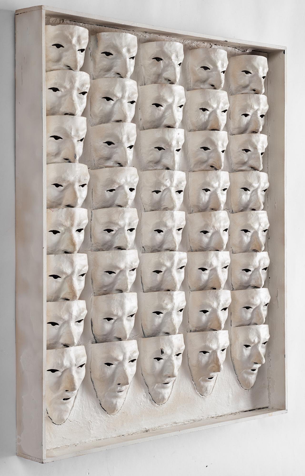 Albert Johansson, blandteknik och assemblage. Signerad och daterad 1970 a tergo.