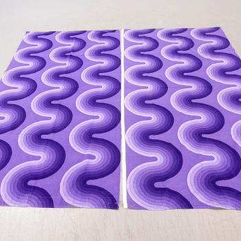 Verner Panton, curtain lengths, 2 pcs, "Curve", Mira-X, 1970s, 230x115 cm each.