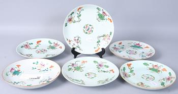 FAT, 6 st, porslin, Kina, 1800-tal.