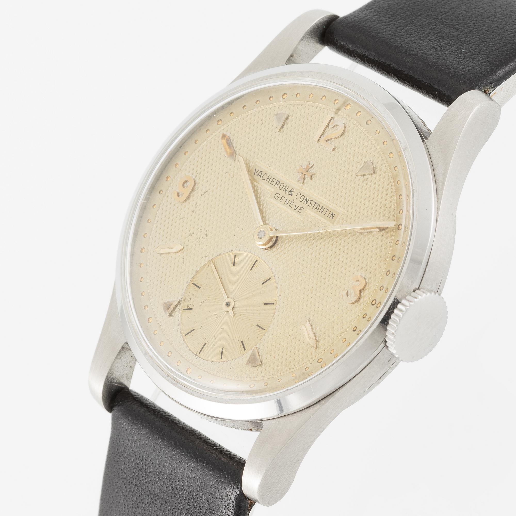 Vacheron & Constantin, "Guilloché Dial", "Steel Case", ca 1950.