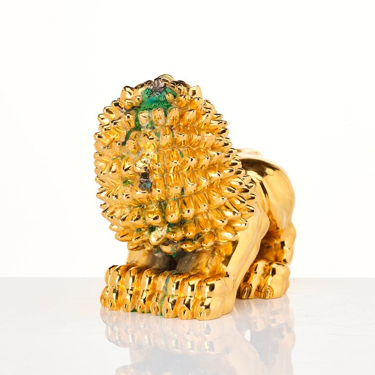 Anna Petrus, a gilt pewter sculpture of a lion, Svenskt Tenn, Stockholm, 1988.