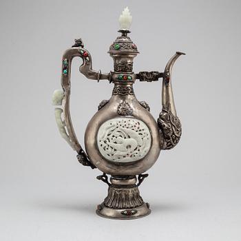 A large tibetan style ewer, China, modern manufactory.