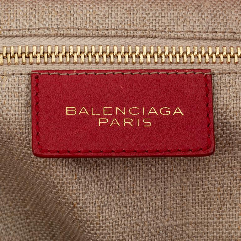 Balenciaga, red leather 'Padlock All Time Tote Bag'.