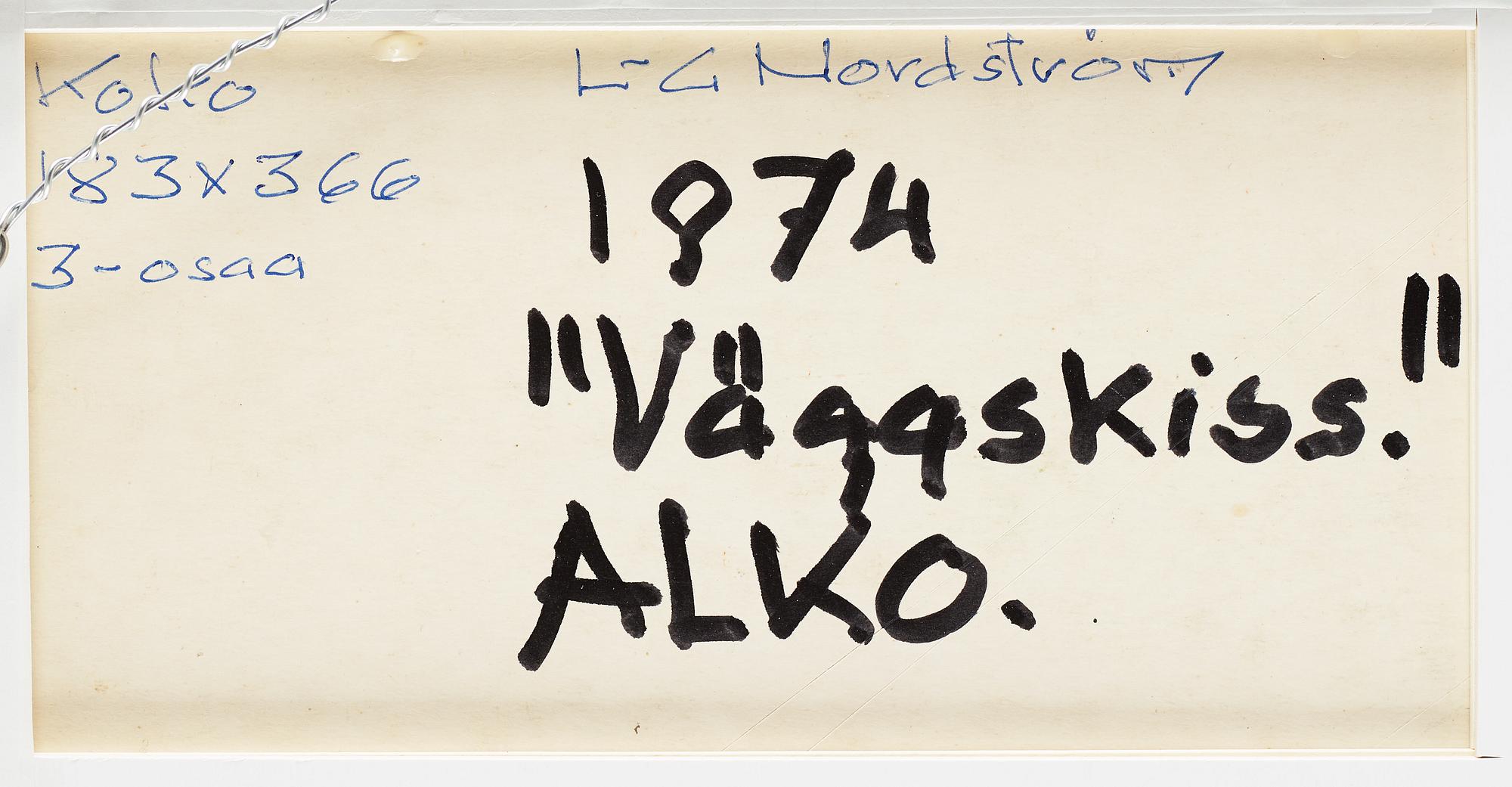 LARS-GUNNAR NORDSTRÖM, tempera på papppannå, signerad och daterad 1974 a tergo.
