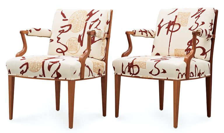 JOSEF FRANK, karmstolar, ett par, Firma Svenskt Tenn, modell 969.