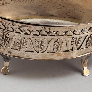 Six silver salt cellars, 19th century.