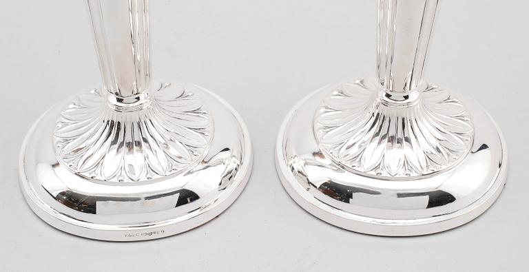 LJUSSTAKAR, 1 par, silver, K&EC, Göteborg, 1955.