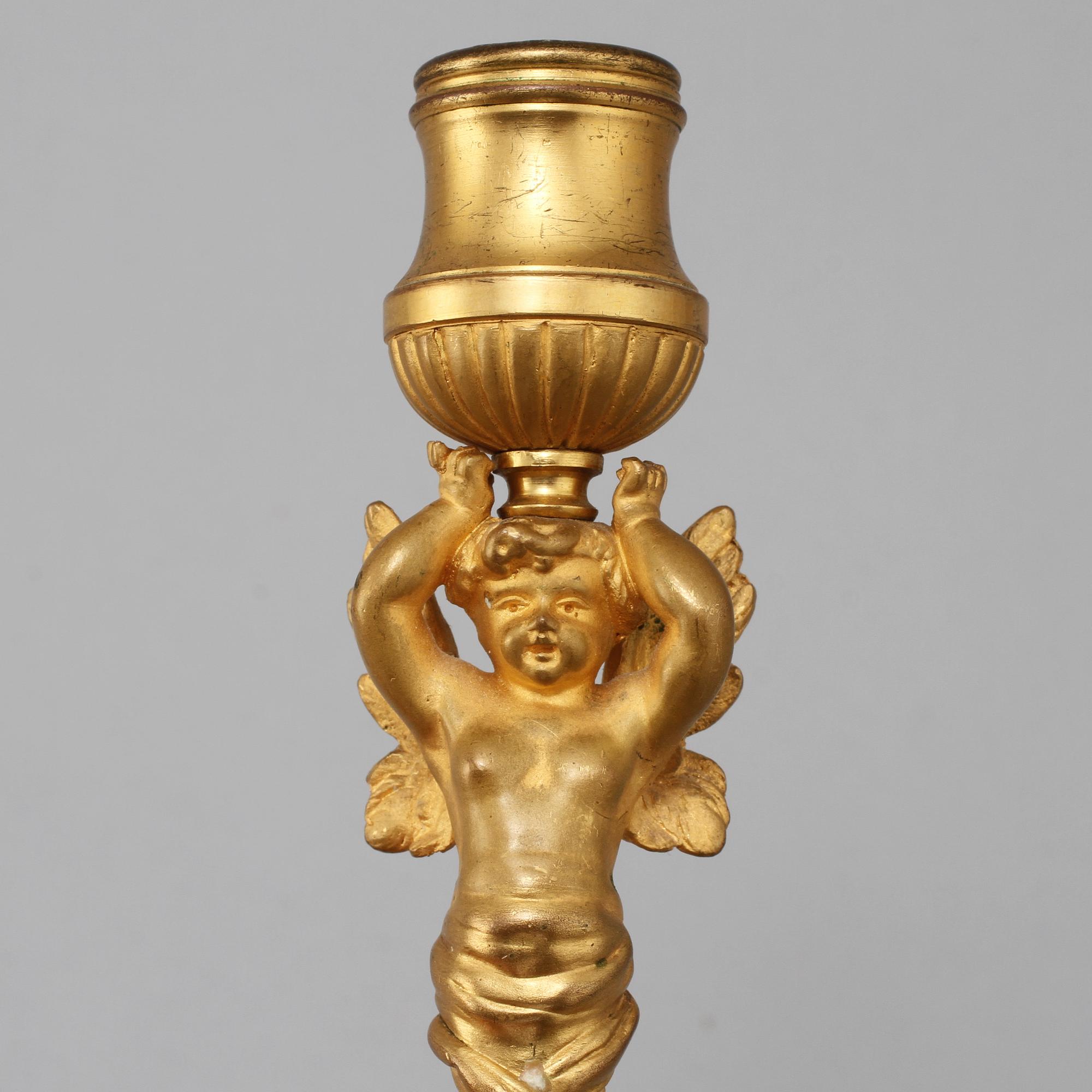 SKRIVBORDSUTENSILIER, 5 delar, mässing, 1800-talets senare del.