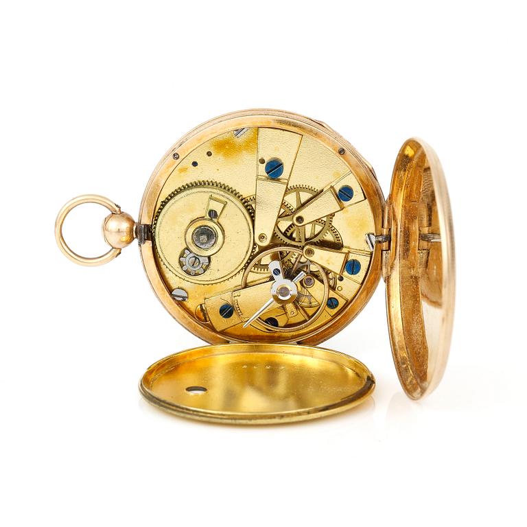 FICKUR, 8 k guld, Debrit, Genève, 1800-tal.