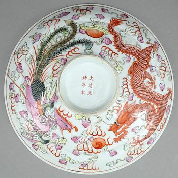 SKÅLFAT + LOCK, porslin, Kina Guangxu, kring 1900.