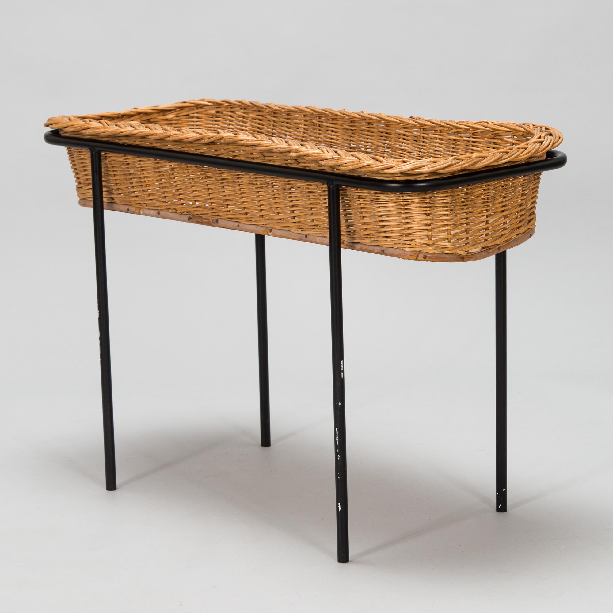 A 1950s/60s rattan flower stand.