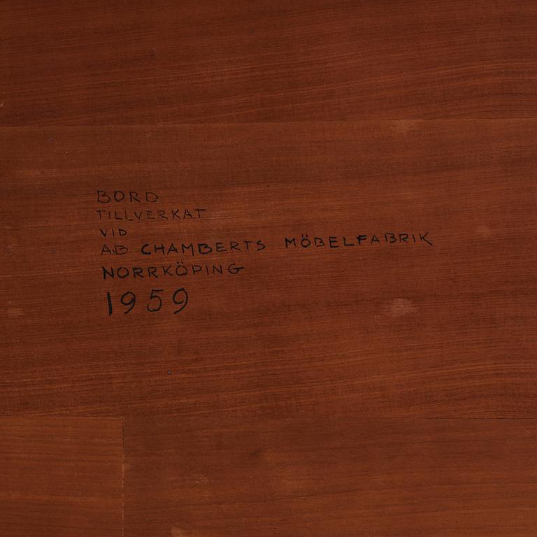 Erik Chambert, table, by AB Chamberts Möbelfabrik, Norrköping, Sweden 1959.