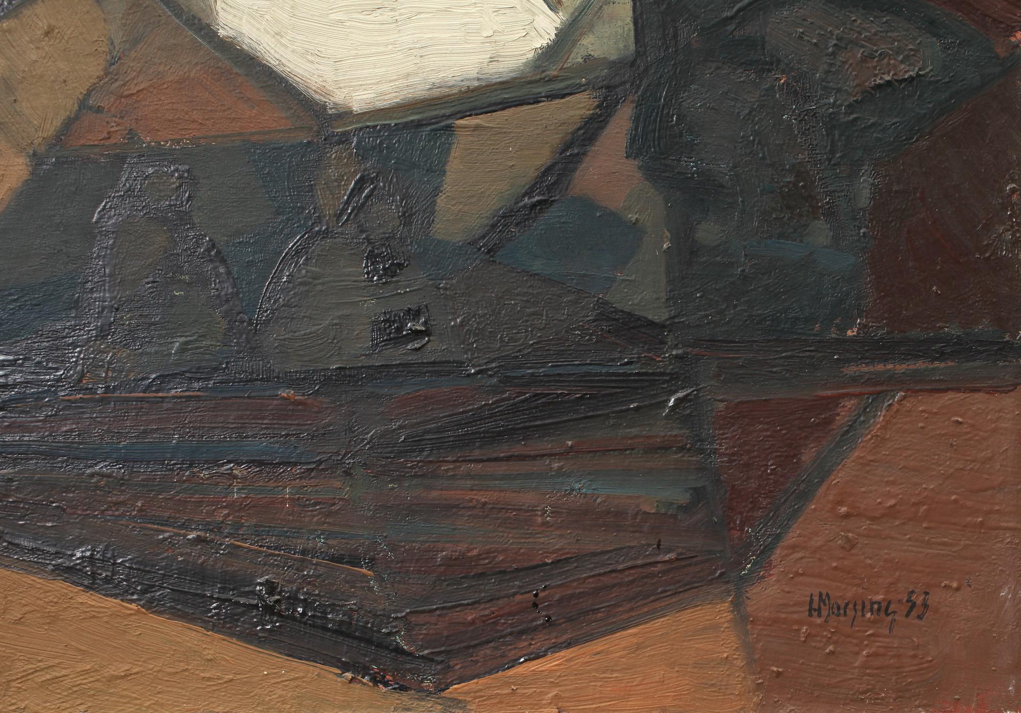 IVAR MORSING, olja på pannå, sign.