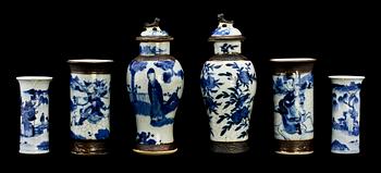 PARTI PORSLIN, 6 delar, Kina, 1800-tal.