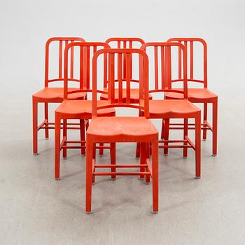 Chairs, 6 pcs, "111 Navy Chair", Emeco & Coca-Cola. USA 21st century.