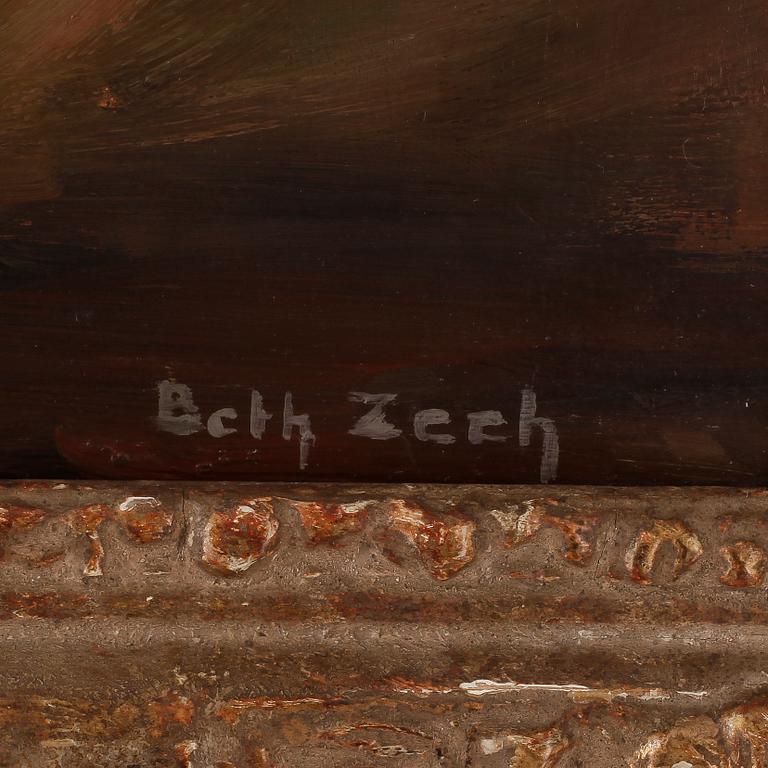 BETH ZEEH, olja på pannå, signerad.
