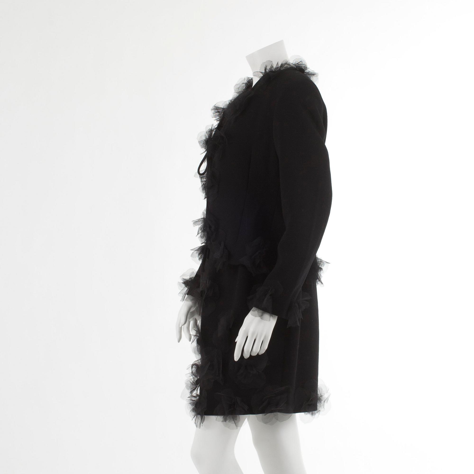 MOSCHINO, black wool cocktaildress with jacket "Cheap and Chic".