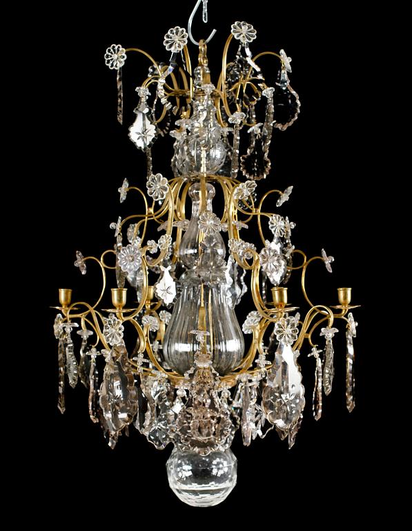 LJUSKRONA, rokokostil, 1800-tal. Höjd ca 90 cm.