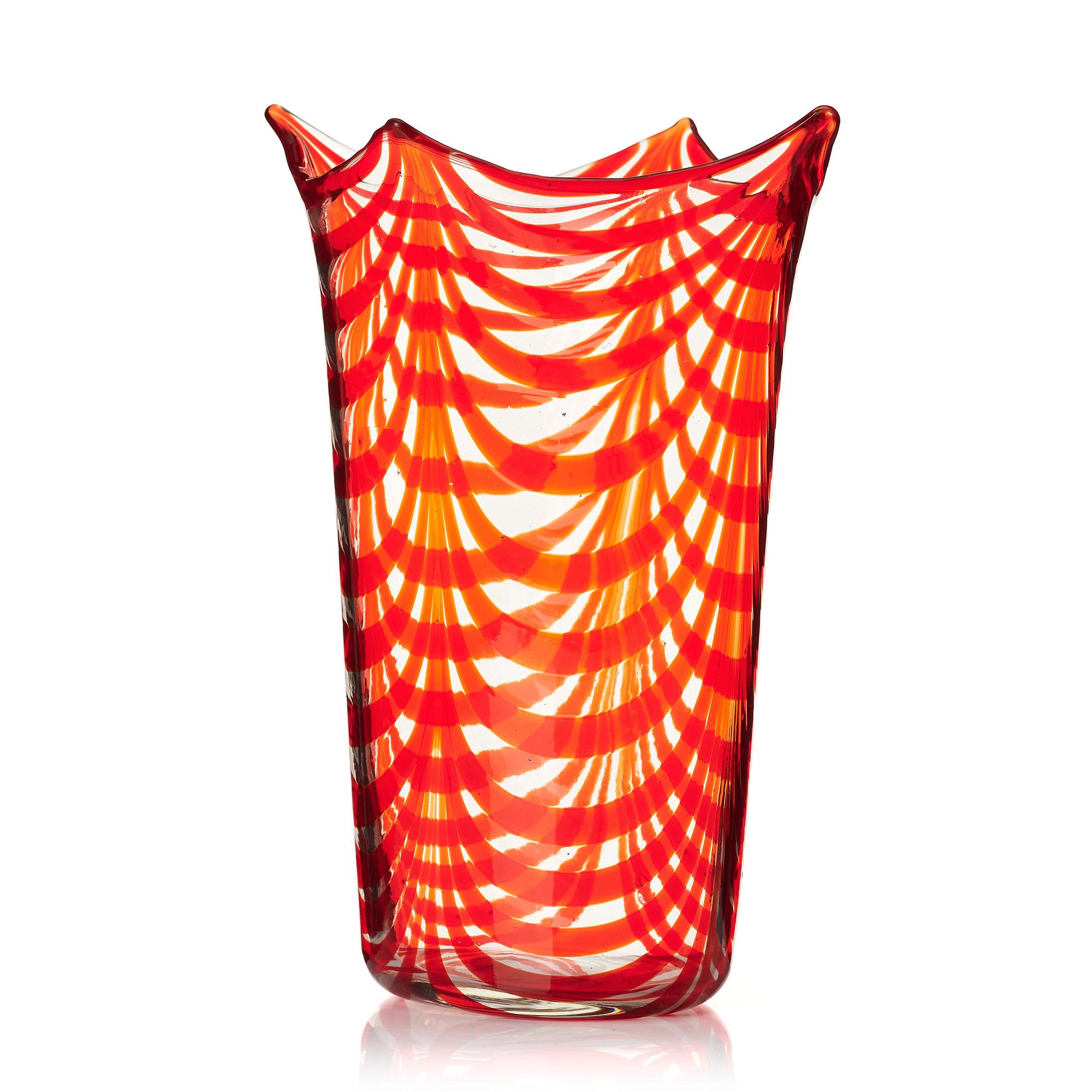 Tyra Lundgren, a 'Fenicio' model 3863 glass vase, Venini, Murano, Italy 1950s-60s.