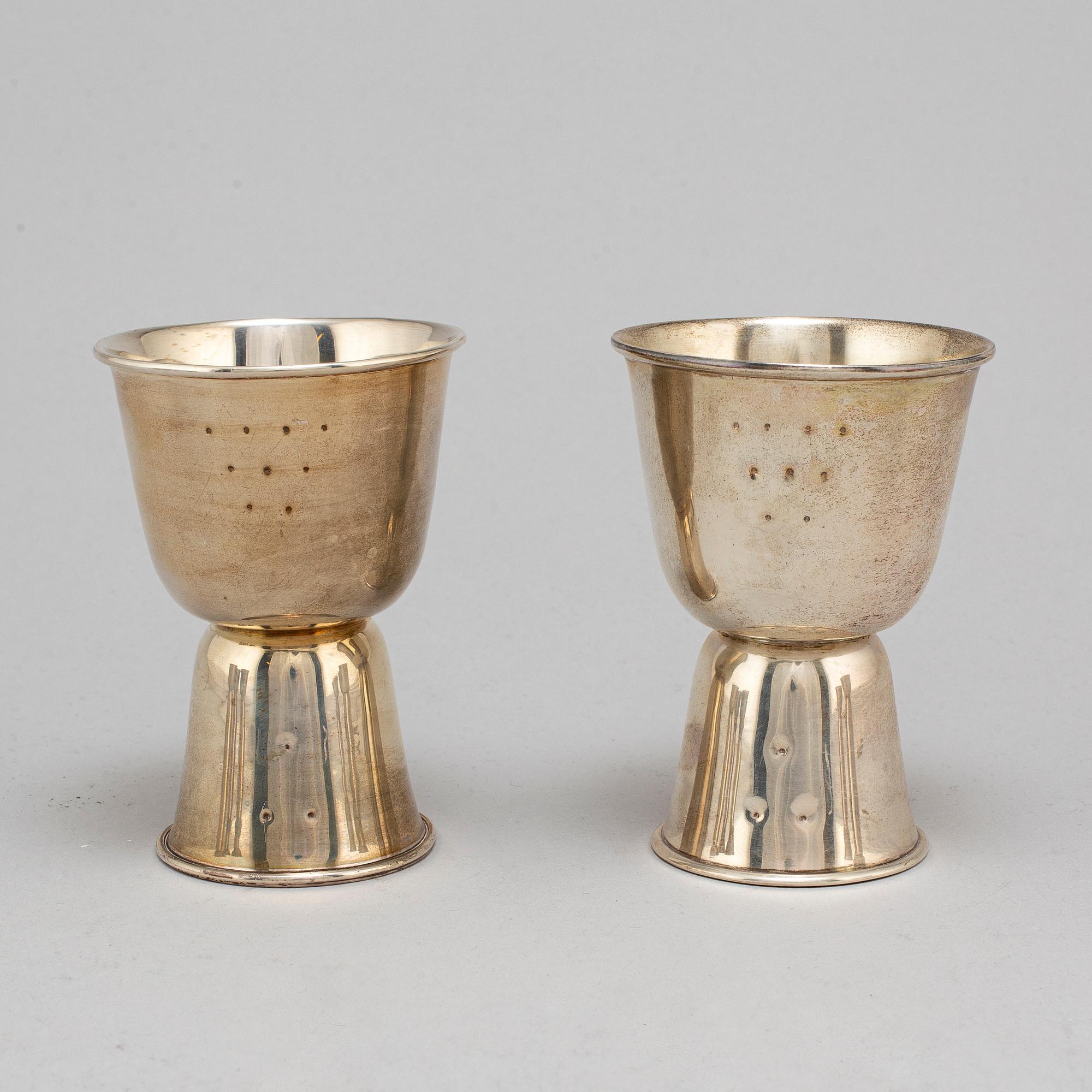 CODAN, bägare, 8 st, sterlingsilver. Mexiko, 1900-talets mitt.