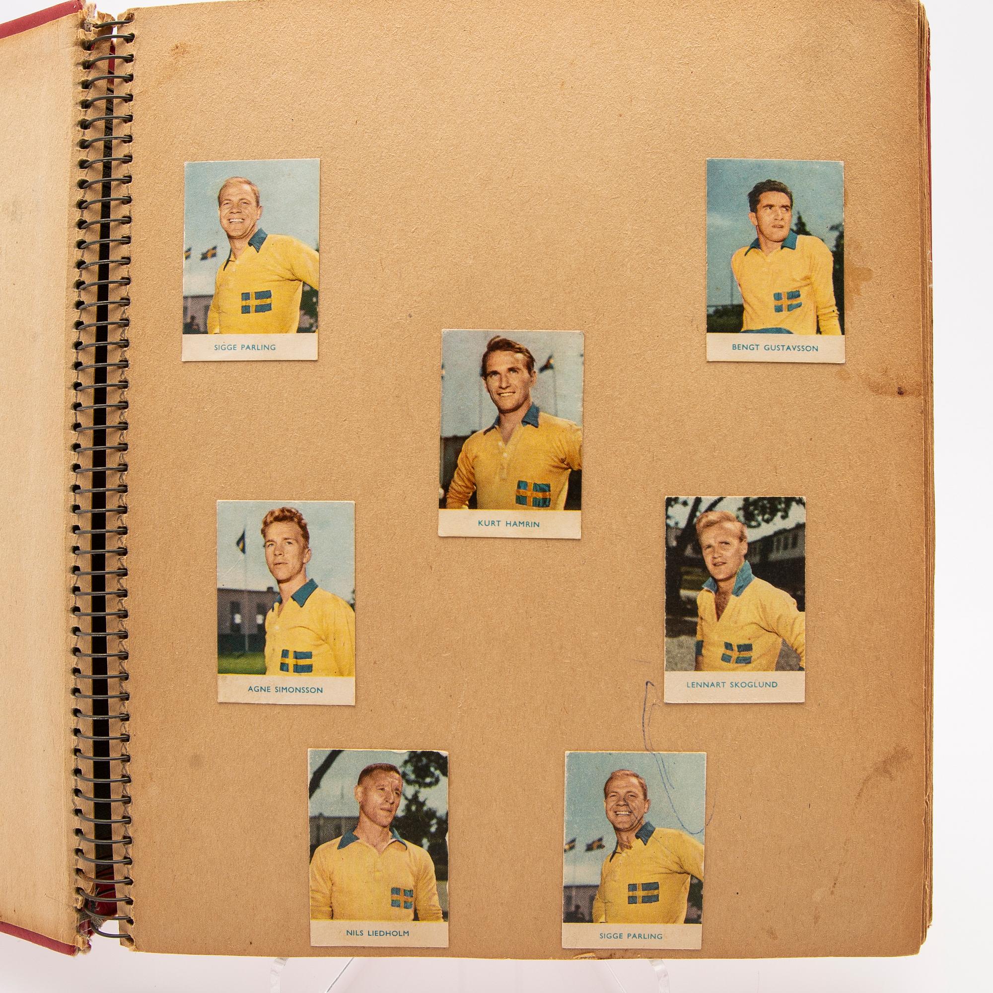Album, med bla Alfabilder, ca 180 st., inklusive Pelé, VM i fotboll i Sverige 1958, Alifabolaget.