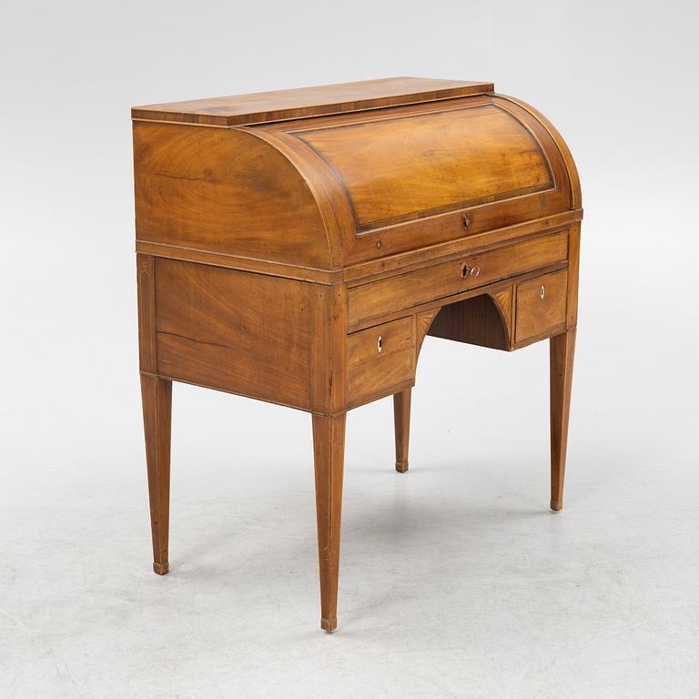 A Late Gustavian roll top desk, early 20th century.