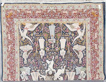 MATTA, old figural Kirman, ca 321x212 cm.