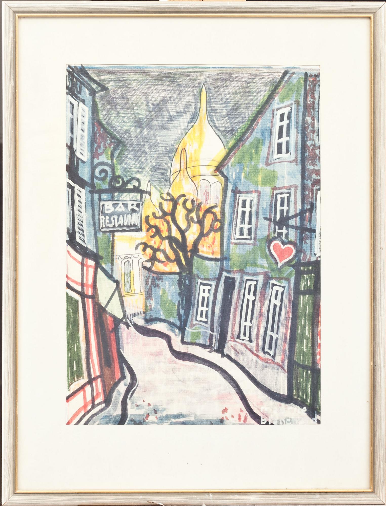 MAURICE BLANCHARD, blandteknik, signerad.