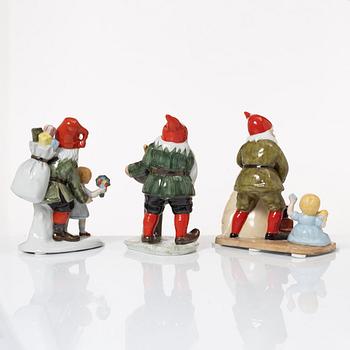 Jenny Nyström, after, gnome figurines, 6 pcs, porcelain, Kalmar Läns Museum.
