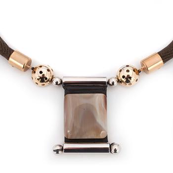 MARNI, a silk and metal necklace,