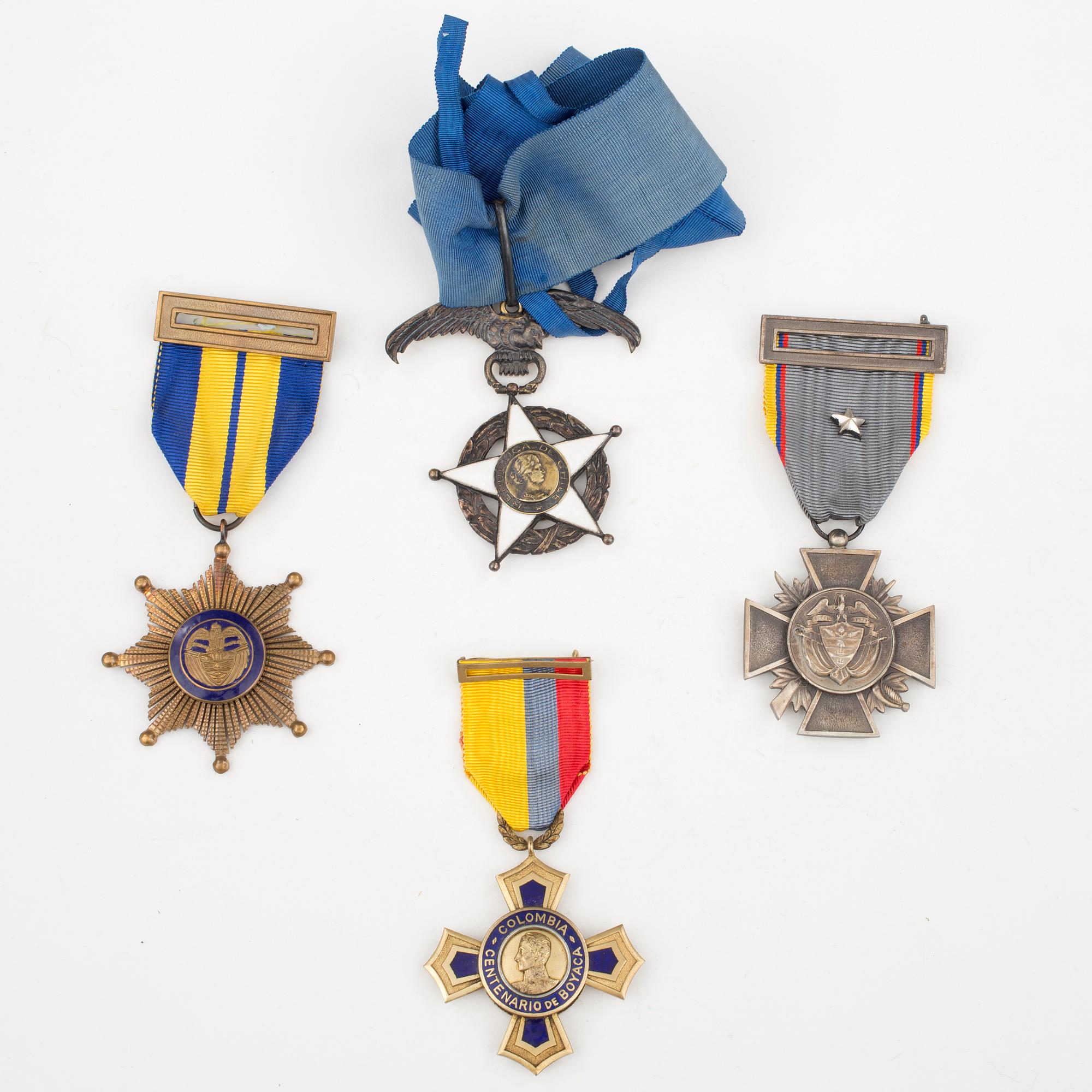 MEDALJER, 4 st, Colombia resp Chile.
