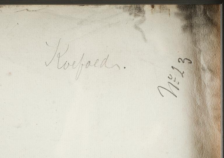 HANS CHRISTIAN KOEFOED, kol och blyerts, märkt Koefoeds nr 23 och daterad -82.