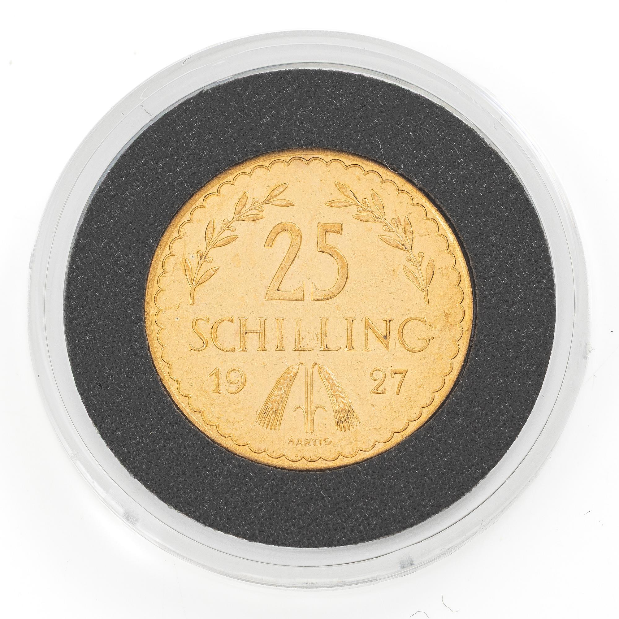 Guldmynt, Österrike, 25 Schilling, 1927.