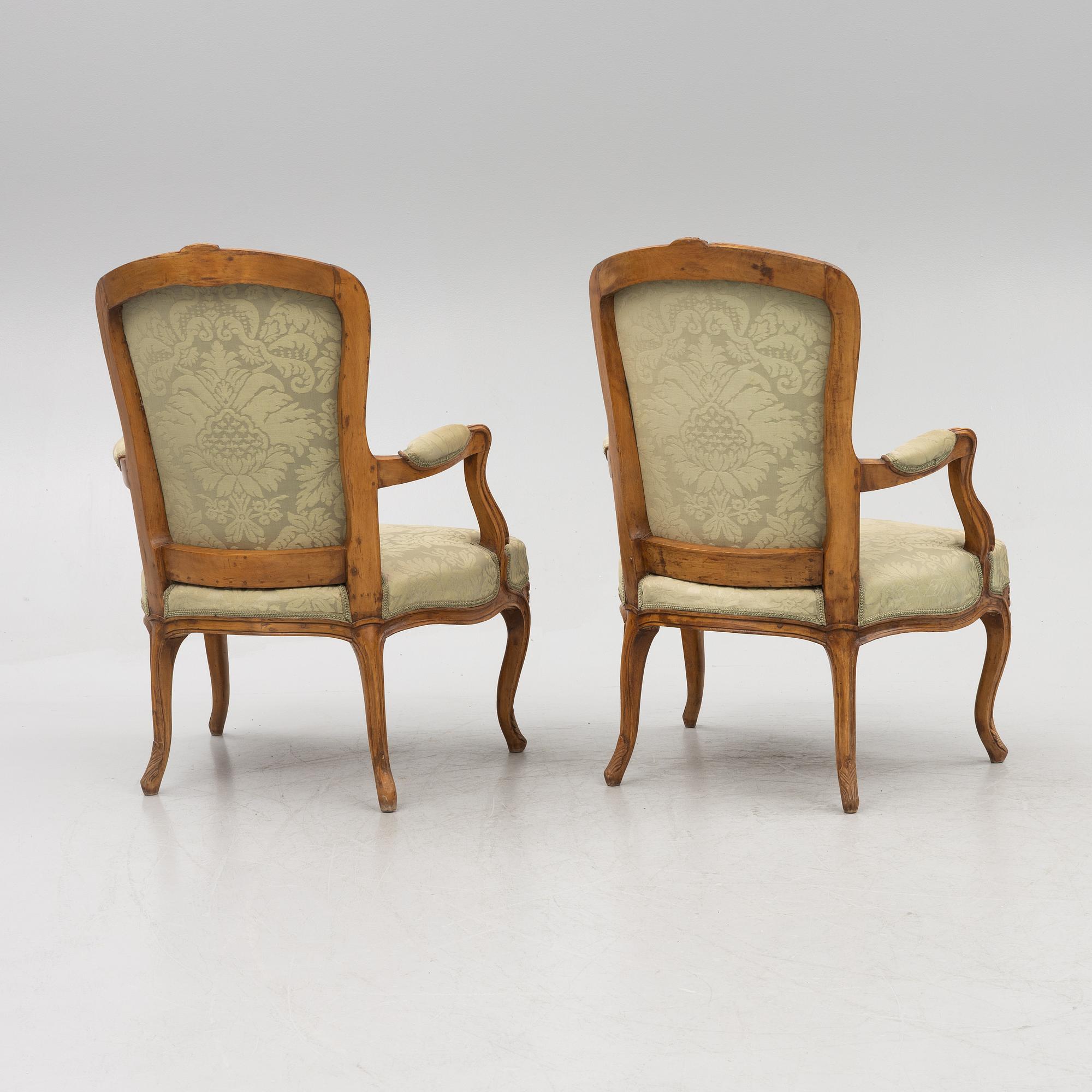 A pair of Rococo chairs, second half of the 18th Century.