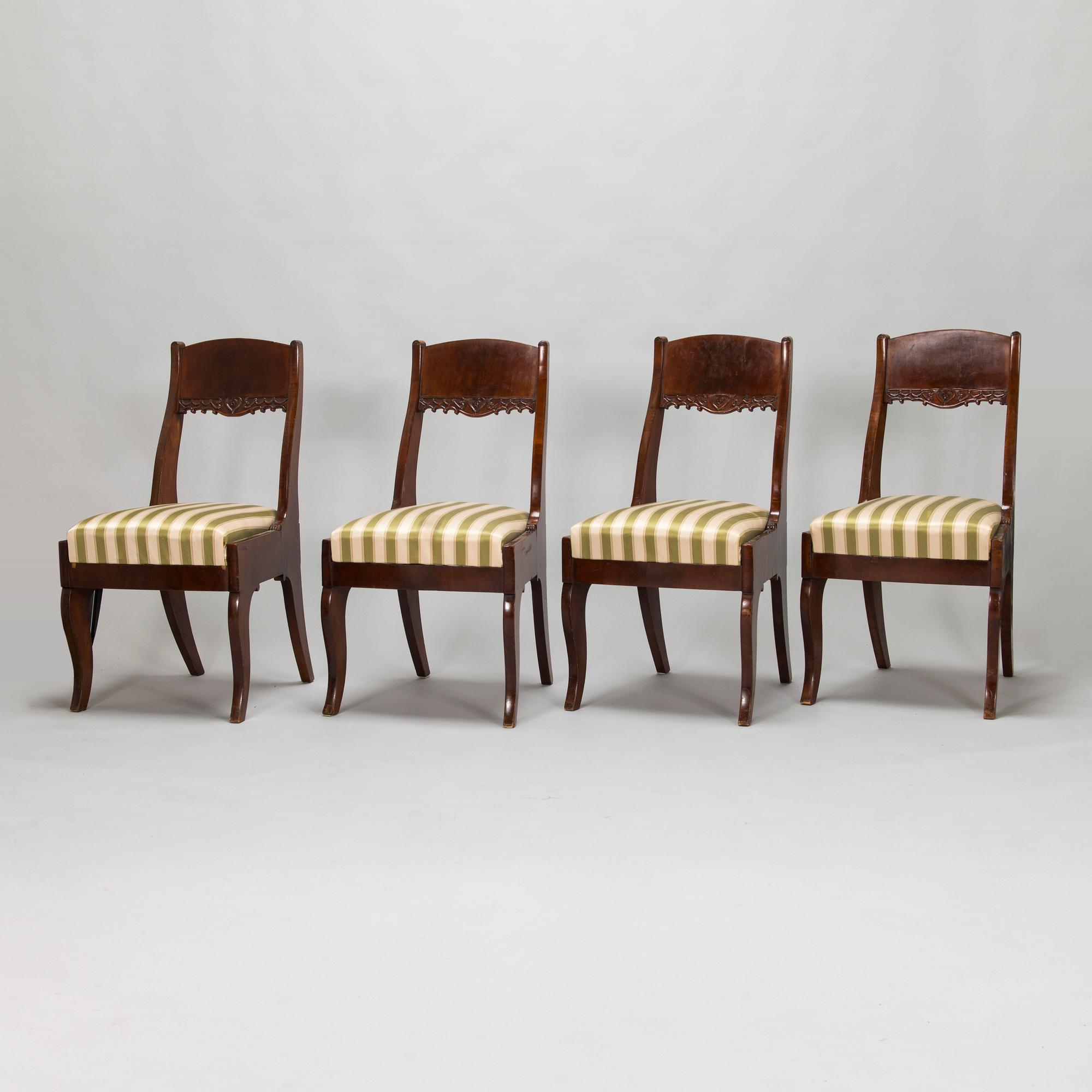 A set of four Biedermeier chairs, second half of the 19th century.