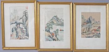 SIDENMÅLNINGAR, 5 st. Kina.