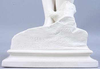 PER HASSELBERG, efter, figurin, parian, "Snöklockan", Gustafsberg, dat 1907.