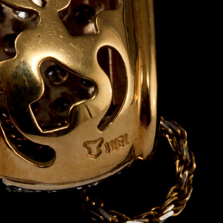 HÄNGE, 18k guld med briljantslipade diamanter, ca 2.00 ct, C Natasha. Vikt 9 g.