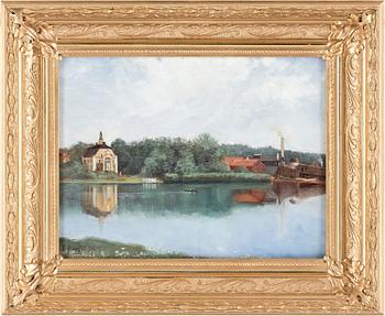 EMIL ÅBERG, olja på pannå, sign och dat -84.